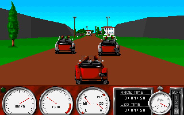 1000 Miglia IBM PC/Compatibles Screenshot: Don't crash into opponents!