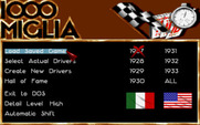 1000 Miglia for IBM PC/Compatibles - The main menu.