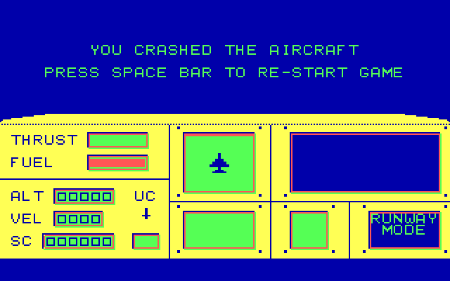 ACE: Air Combat Emulator IBM PC/Compatibles Screenshot: Oops, I crashed.
