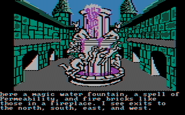 Sorcerer of Claymorgue Castle IBM PC/Compatibles Screenshot: Found a magic water fountain! I'll pass by this way many times...