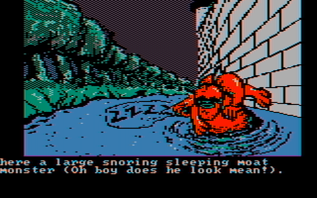 Sorcerer of Claymorgue Castle IBM PC/Compatibles Screenshot: There is a sleeping dragon here...