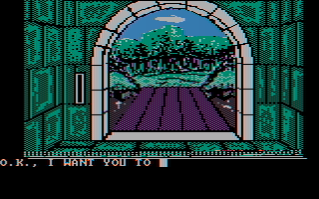 Sorcerer of Claymorgue Castle IBM PC/Compatibles Screenshot: The other side of the drawbridge...