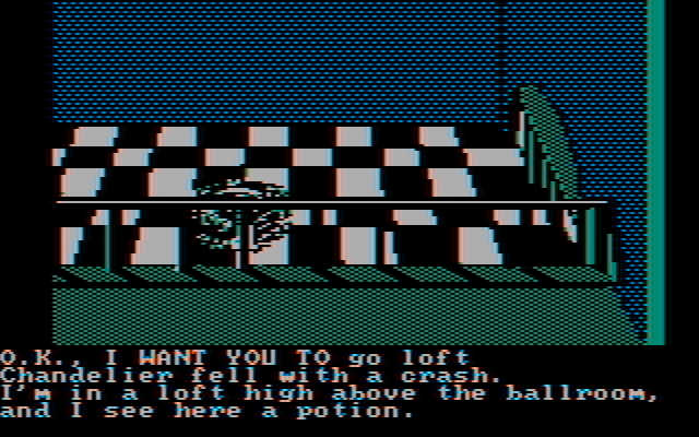 Sorcerer of Claymorgue Castle IBM PC/Compatibles Screenshot: View from a loft...