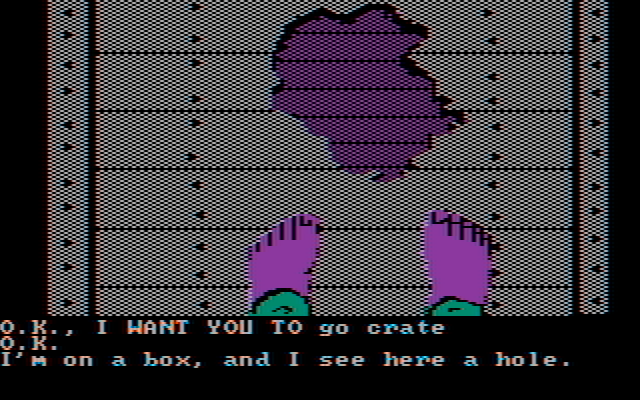 Sorcerer of Claymorgue Castle IBM PC/Compatibles Screenshot: On top of a smashed box...
