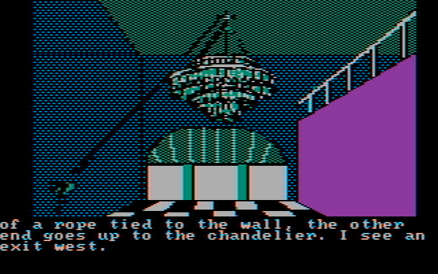 Sorcerer of Claymorgue Castle IBM PC/Compatibles Screenshot: There's a large chandelier here!