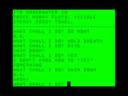 Sorcerer of Claymorgue Castle for TRS-80 Color Computer - Swimming in the moat.