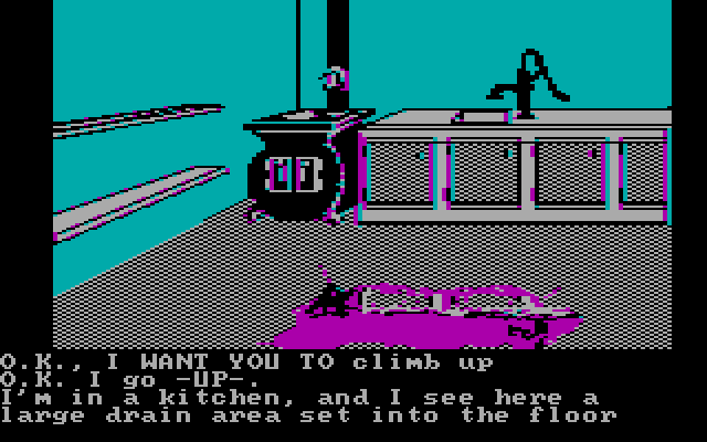 Sorcerer of Claymorgue Castle IBM PC/Compatibles Screenshot: In a kitchen...