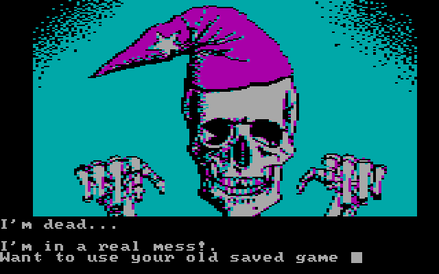 Sorcerer of Claymorgue Castle IBM PC/Compatibles Screenshot: Drowning is one way to die in the game.