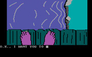 Sorcerer of Claymorgue Castle for IBM PC/Compatibles - Preparing to dive into the moat.