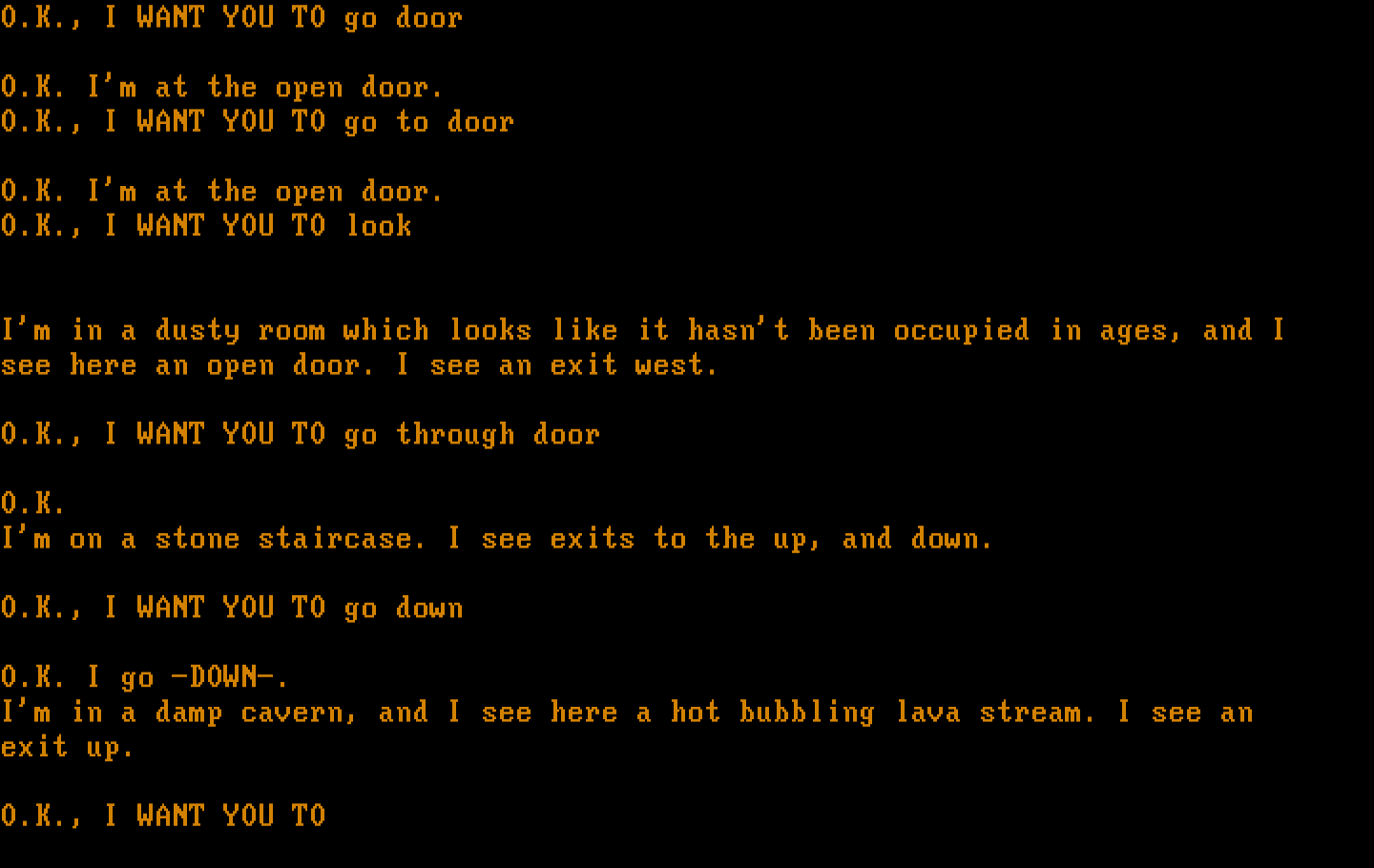 Sorcerer of Claymorgue Castle IBM PC/Compatibles Screenshot: Lava in an underground cave; be careful!