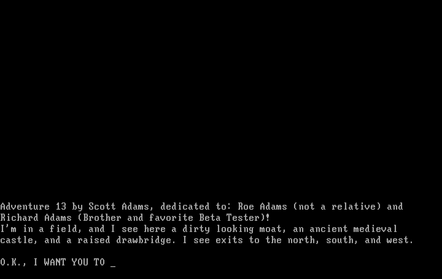 Sorcerer of Claymorgue Castle IBM PC/Compatibles Screenshot: The game begins outside a castle.