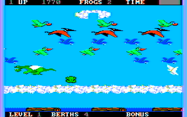 Frogger II: ThreeeDeep! IBM PC/Compatibles Screenshot: Avoid the dragon in the sky.