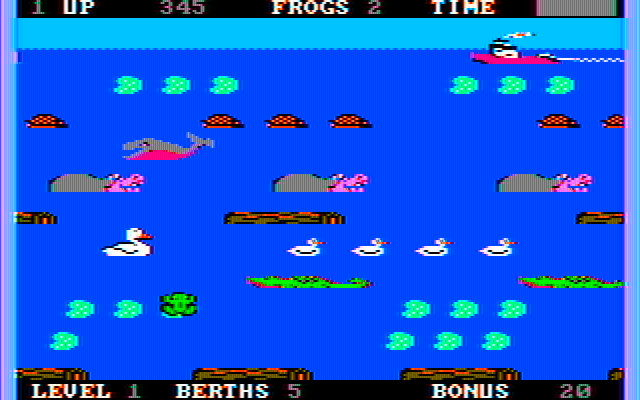 Frogger II: ThreeeDeep! IBM PC/Compatibles Screenshot: Made it to the surface.