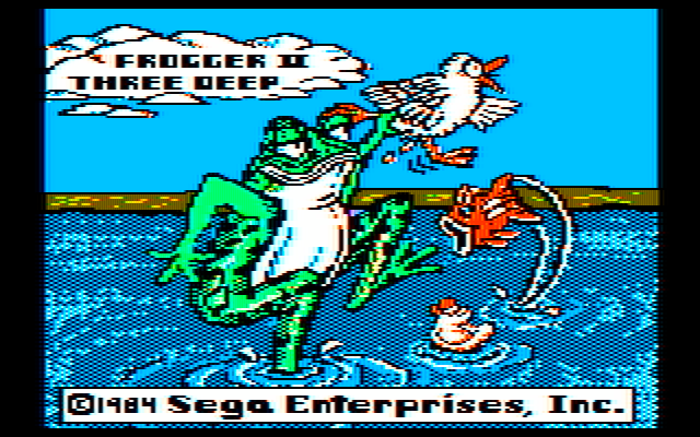 Frogger II: ThreeeDeep! IBM PC/Compatibles Screenshot: Title screen.