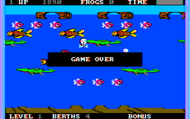 Frogger II: ThreeeDeep! IBM PC/Compatibles Screenshot: Game over.