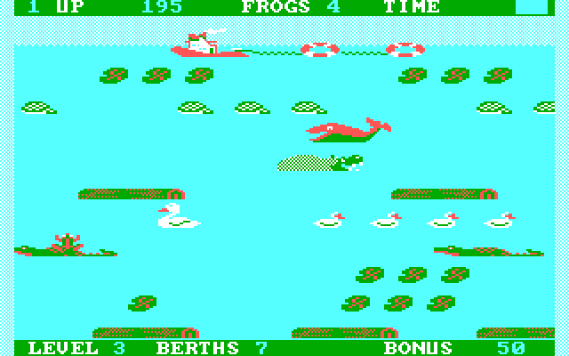 Frogger II: ThreeeDeep! IBM PC/Compatibles Screenshot: Careful, don't hit the edge of the screen!