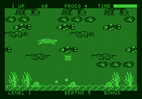 Frogger II: ThreeeDeep! Apple II Screenshot: Game start.