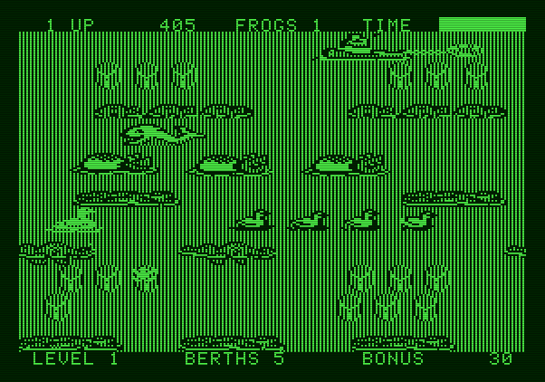 Frogger II: ThreeeDeep! Apple II Screenshot: Made it to the surface...