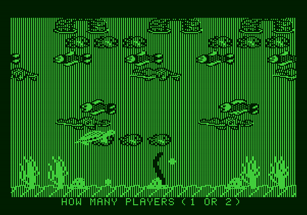 Frogger II: ThreeeDeep! Apple II Screenshot: One or two players?