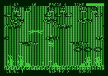 Frogger II: ThreeeDeep! for Apple II - Game start.