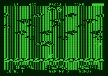 Frogger II: ThreeeDeep! for Apple II - Avoid the dragon in the sky.