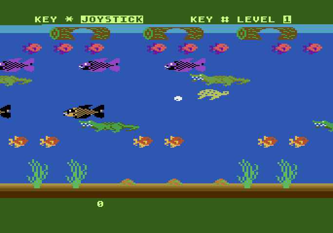 Frogger II: ThreeeDeep! Atari 5200 Screenshot: Starting screen and select game options...