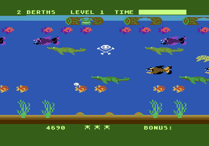 Frogger II: ThreeeDeep! Atari 5200 Screenshot: Lost a life...