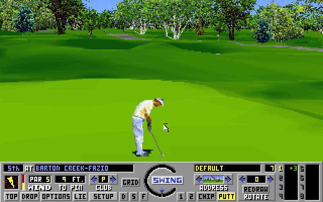 Links: Championship Course - Barton Creek IBM PC/Compatibles Screenshot: Putting on the fifth green.