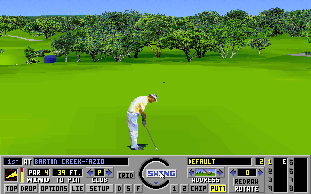 Links: Championship Course - Barton Creek IBM PC/Compatibles Screenshot: Putting on the first hole.