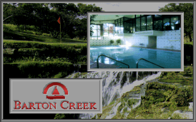 Links: Championship Course - Barton Creek IBM PC/Compatibles Screenshot: Barton Creek tour slide.