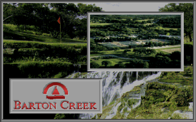 Links: Championship Course - Barton Creek IBM PC/Compatibles Screenshot: Barton Creek tour slide.
