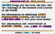 Links: Championship Course - Barton Creek for IBM PC/Compatibles - Information screen.