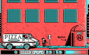 Avoid the Noid for IBM PC/Compatibles - Outside the building, ready to deliver some pizza.
