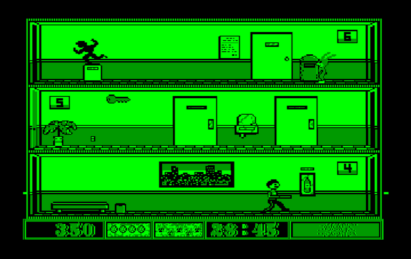 Avoid the Noid IBM PC/Compatibles Screenshot: Pizza delivery; avoid the Noid!