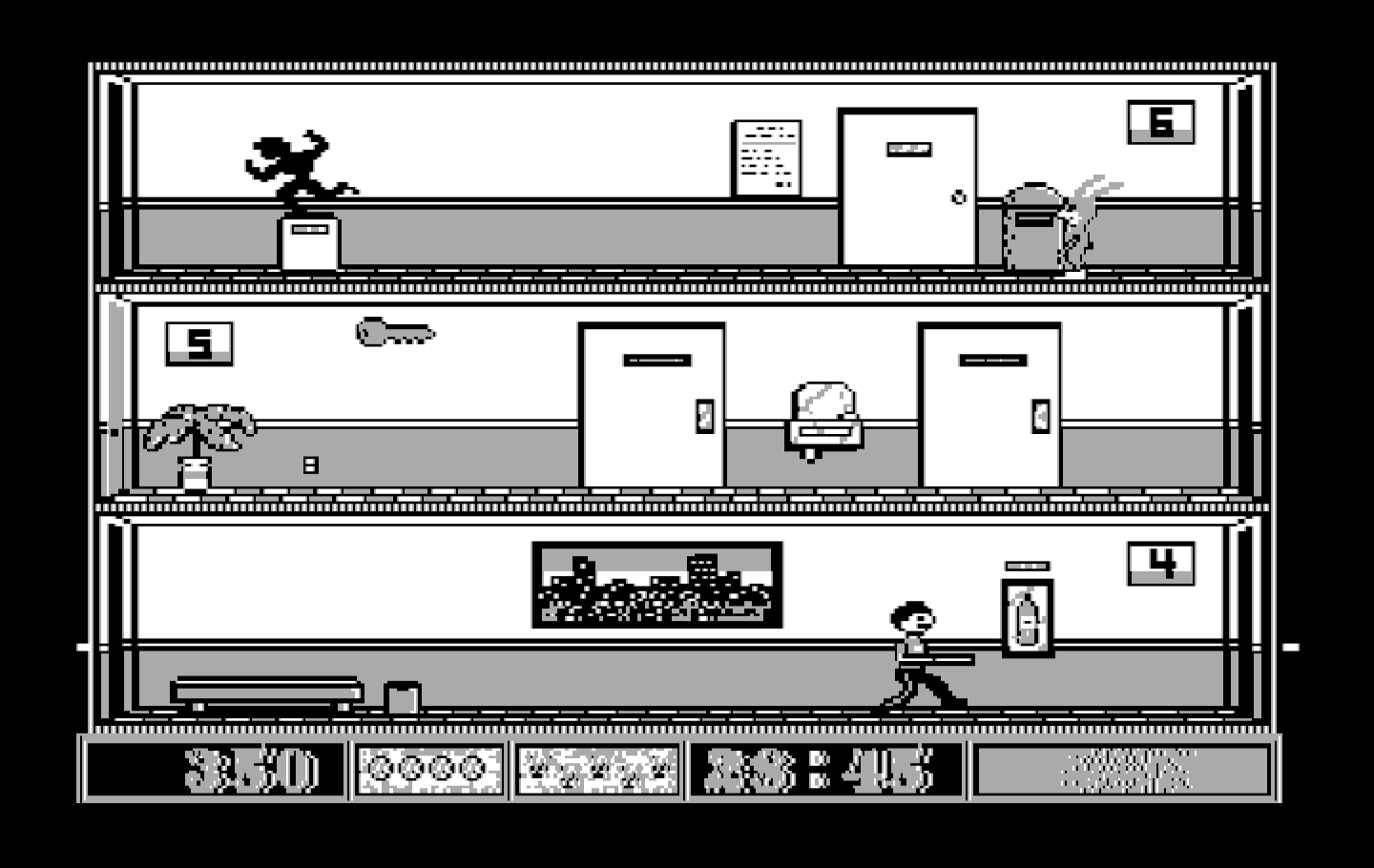 Avoid the Noid IBM PC/Compatibles Screenshot: Pizza delivery; avoid the Noid!