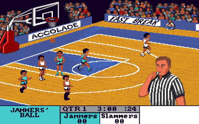 Fast Break Apple IIgs Screenshot: The game begins!