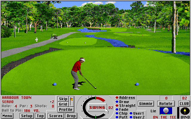Links 386 Pro IBM PC/Compatibles Screenshot: A short par 3...