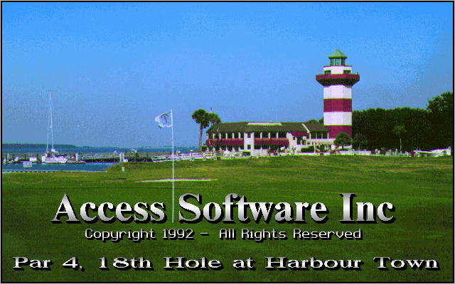 Links 386 Pro IBM PC/Compatibles Screenshot: Title screen; the photo varies depending on how many courses you have installed.