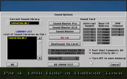 Links 386 Pro for IBM PC/Compatibles - Sound setup menu.