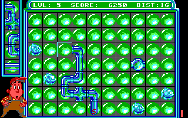 Pipe Dream IBM PC/Compatibles Screenshot: On to round 5...