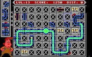 Pipe Dream for IBM PC/Compatibles - One way pipes and other obstacles start to appear...