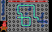 Pipe Dream for IBM PC/Compatibles - Building pipes just ahead of the flowing flooz.