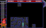 Pipe Dream for IBM PC/Compatibles - Bonus round; try to build a pipe path by dropping the moving blocks in place!