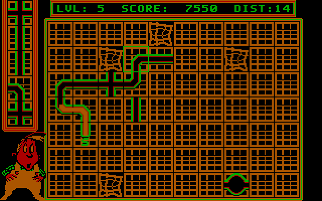 Pipe Dream IBM PC/Compatibles Screenshot: Start of level 5.