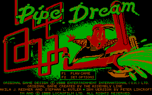 Pipe Dream IBM PC/Compatibles Screenshot: Title screen.