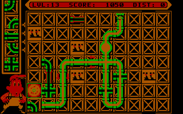Pipe Dream IBM PC/Compatibles Screenshot: I didn't build fast enough!