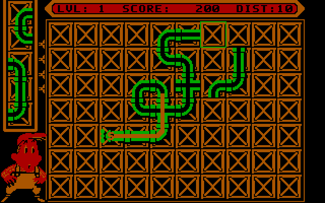 Pipe Dream IBM PC/Compatibles Screenshot: Game start.