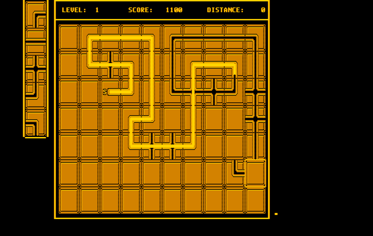 Pipe Dream IBM PC/Compatibles Screenshot: Building a pipe before the flooz spills...