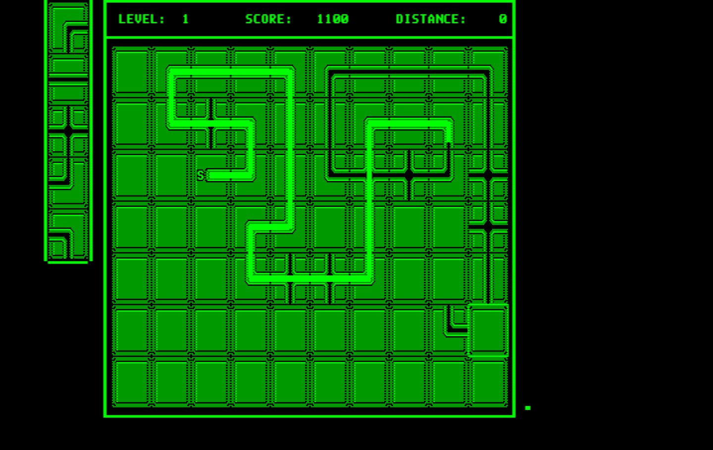 Pipe Dream IBM PC/Compatibles Screenshot: Building a pipe before the flooz spills...