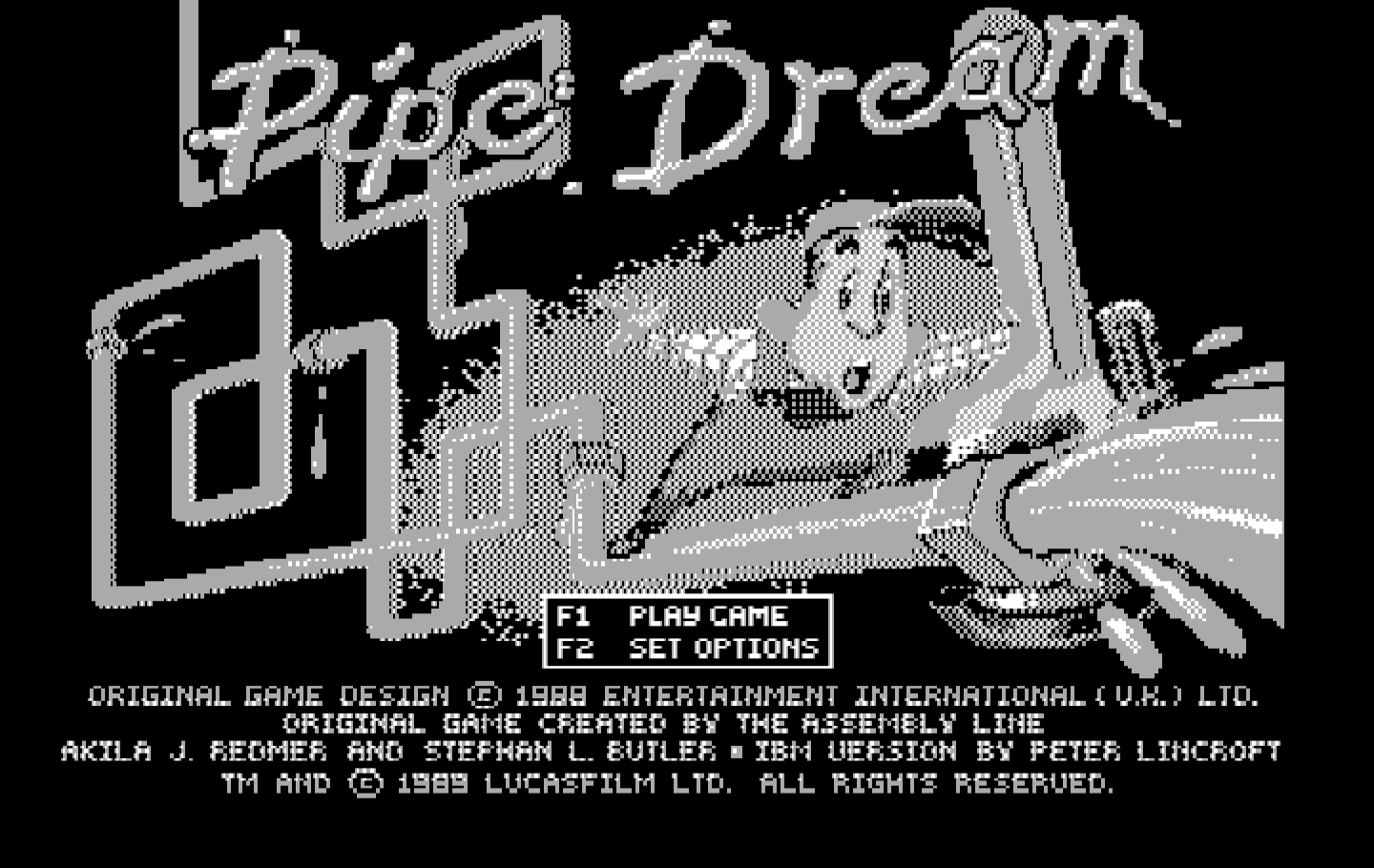 Pipe Dream IBM PC/Compatibles Screenshot: Title screen.